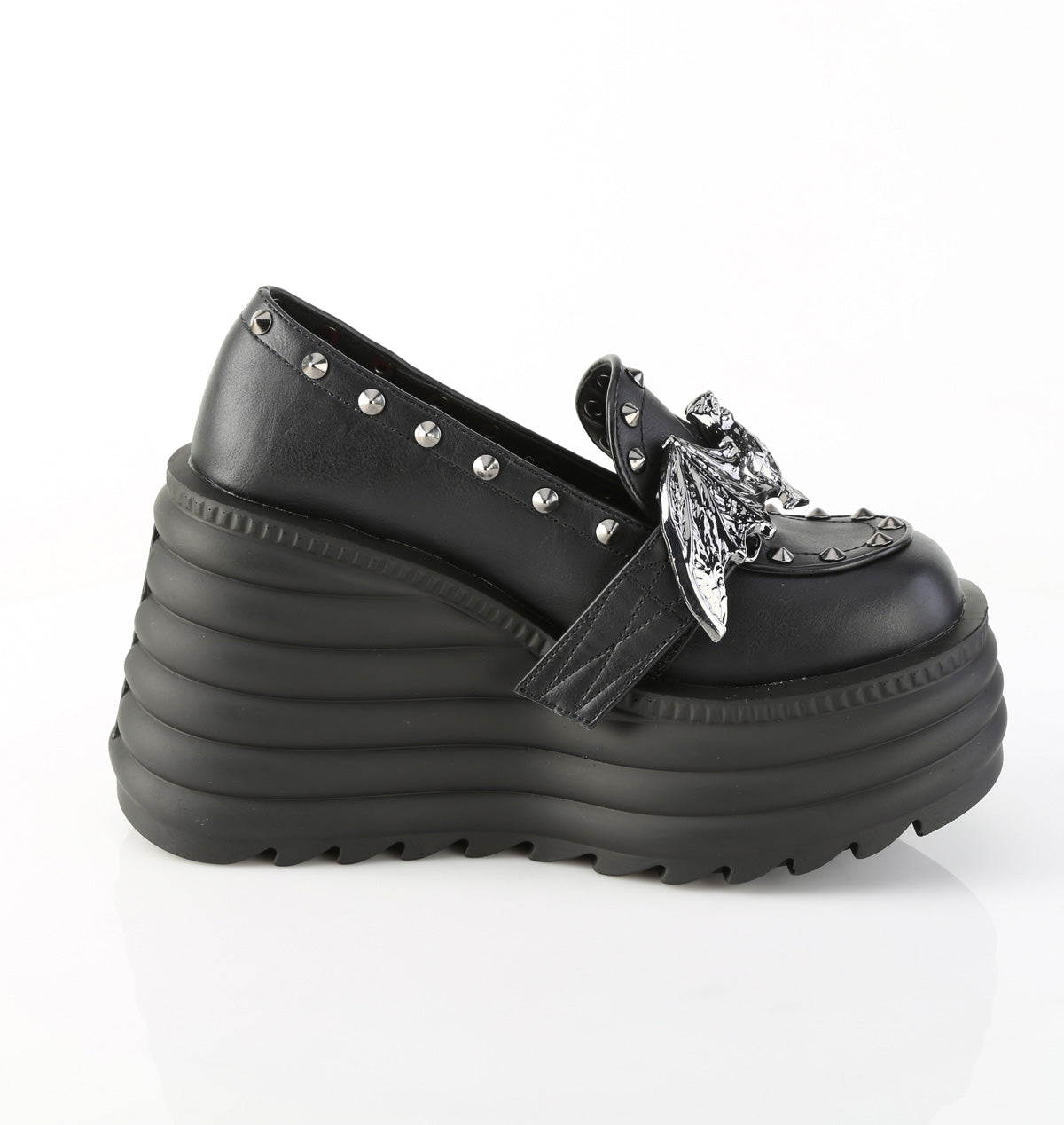 MORTE-56 Demonia Blk Vegan Leather Alternative Footwear