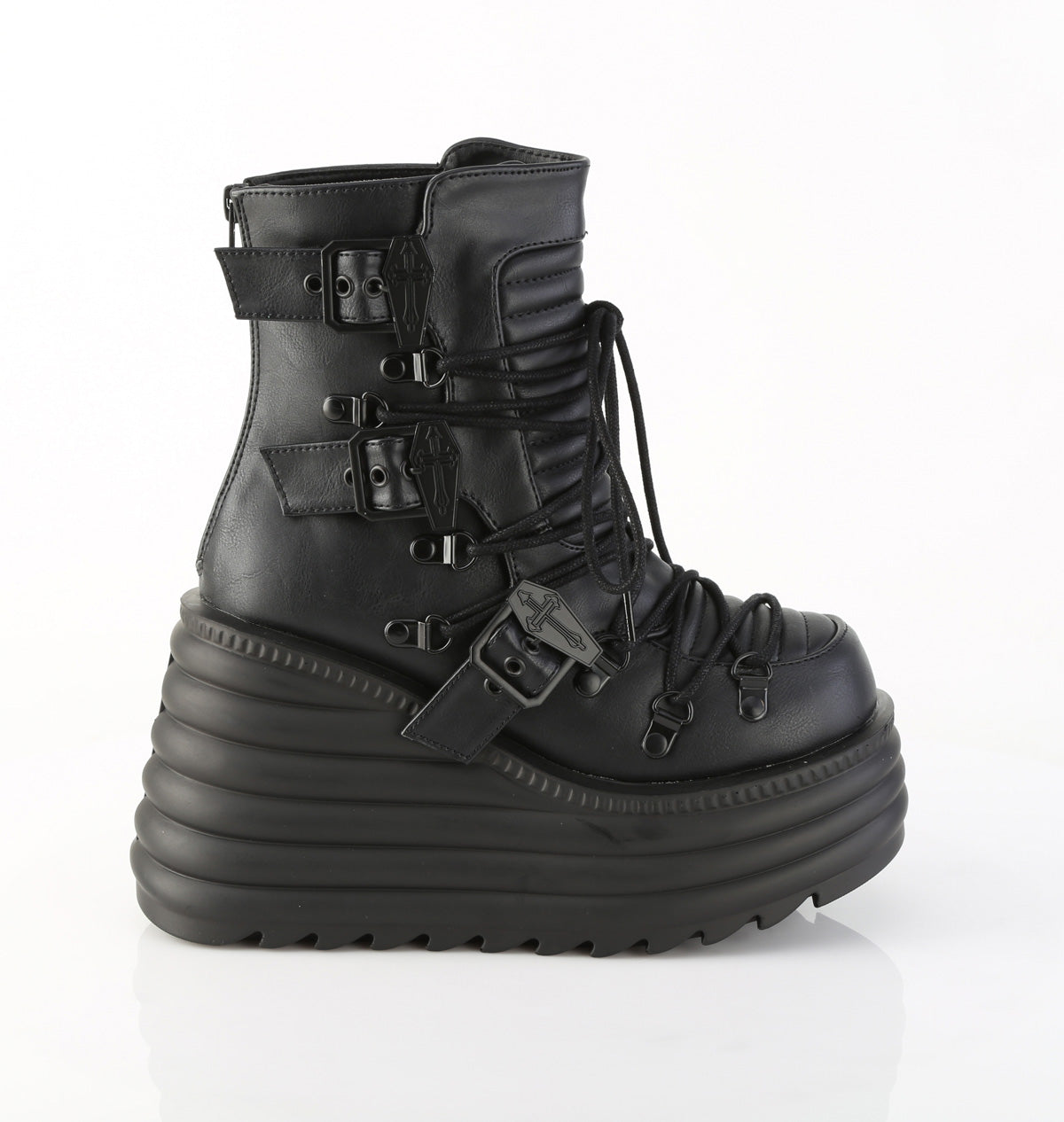 MORTE-68 Demonia Blk Vegan Leather Alternative Footwear