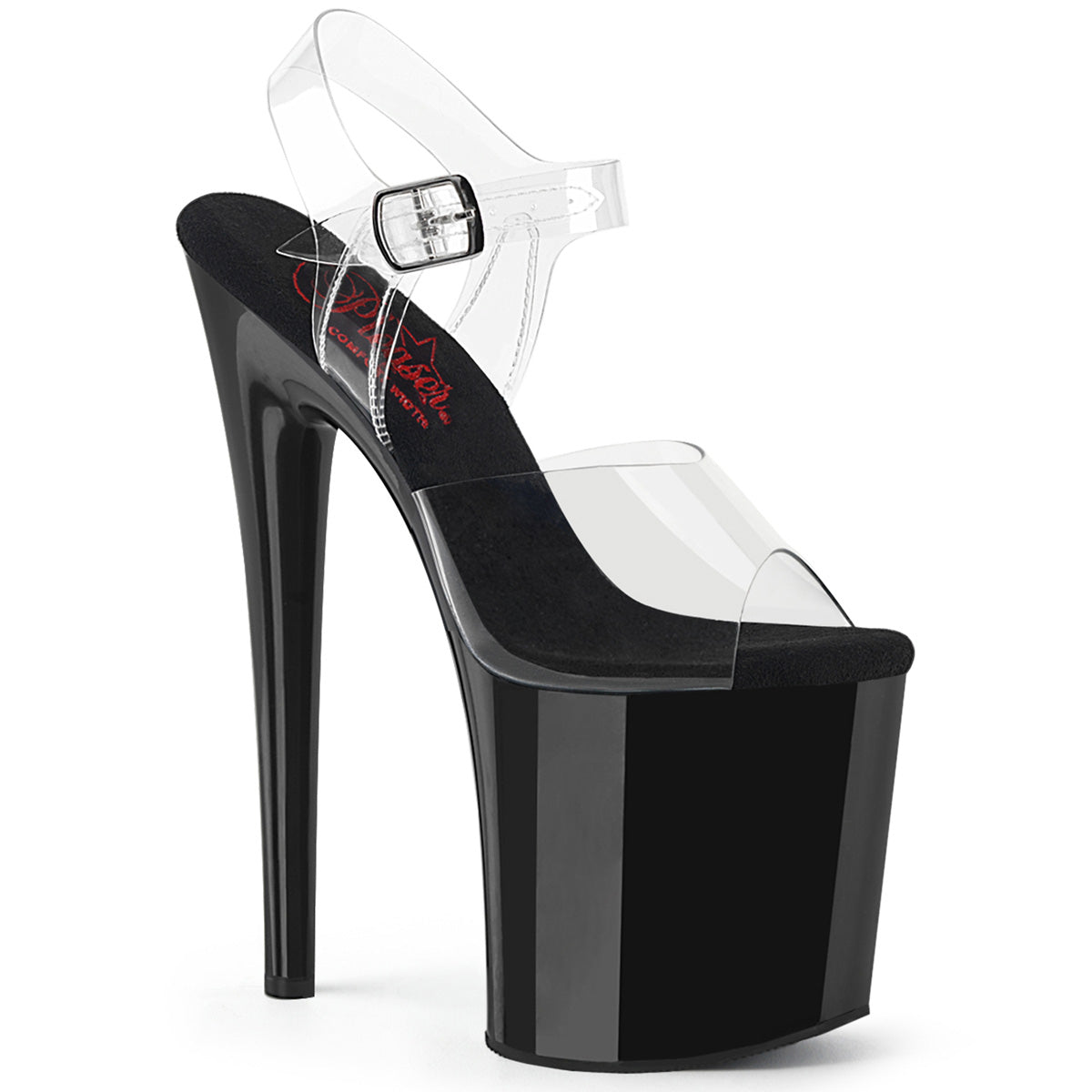Clear Black 8 Inch Exotic Dancer Sexy Shoes -  Pleaser NAUGHTY-808
