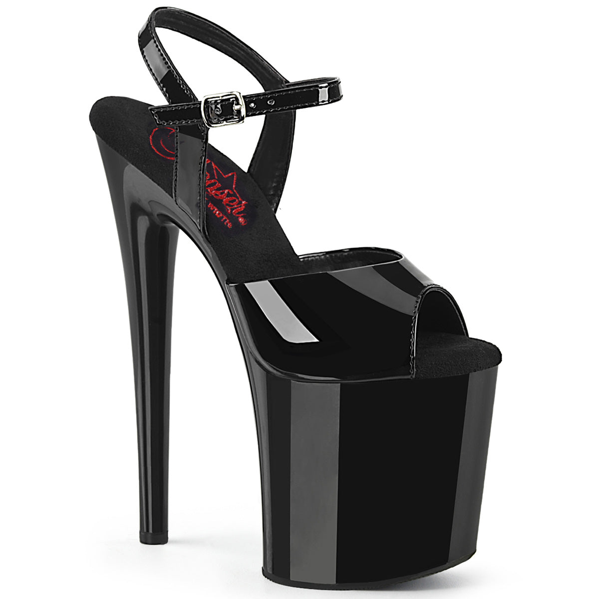 Black 8 Inch Fetish Pole Sexy Shoes -  Pleaser NAUGHTY-809