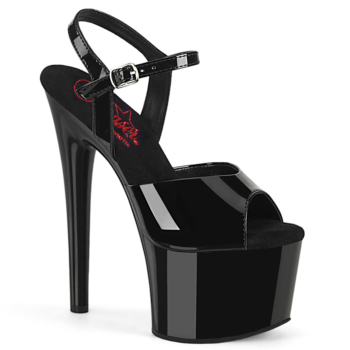 Black 7 Inch Pole Dancing Platform Shoes -  Pleaser PASSION-709