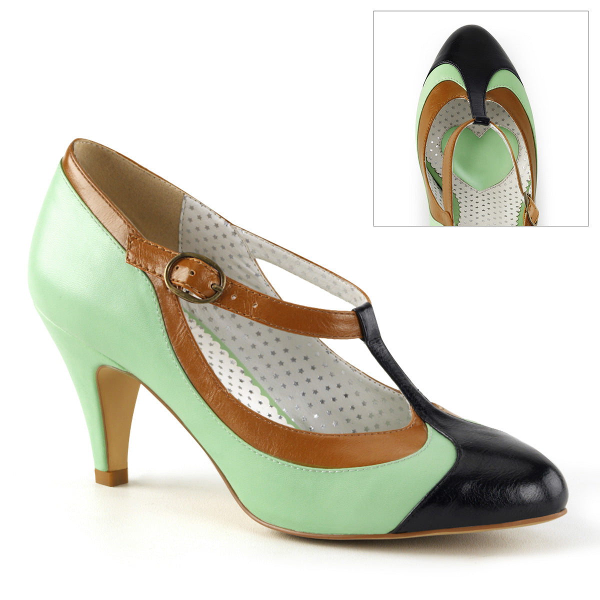 Pin Peach-03 Pin Up 3 pulgadas Heel Mint Multi Fetish Calzado