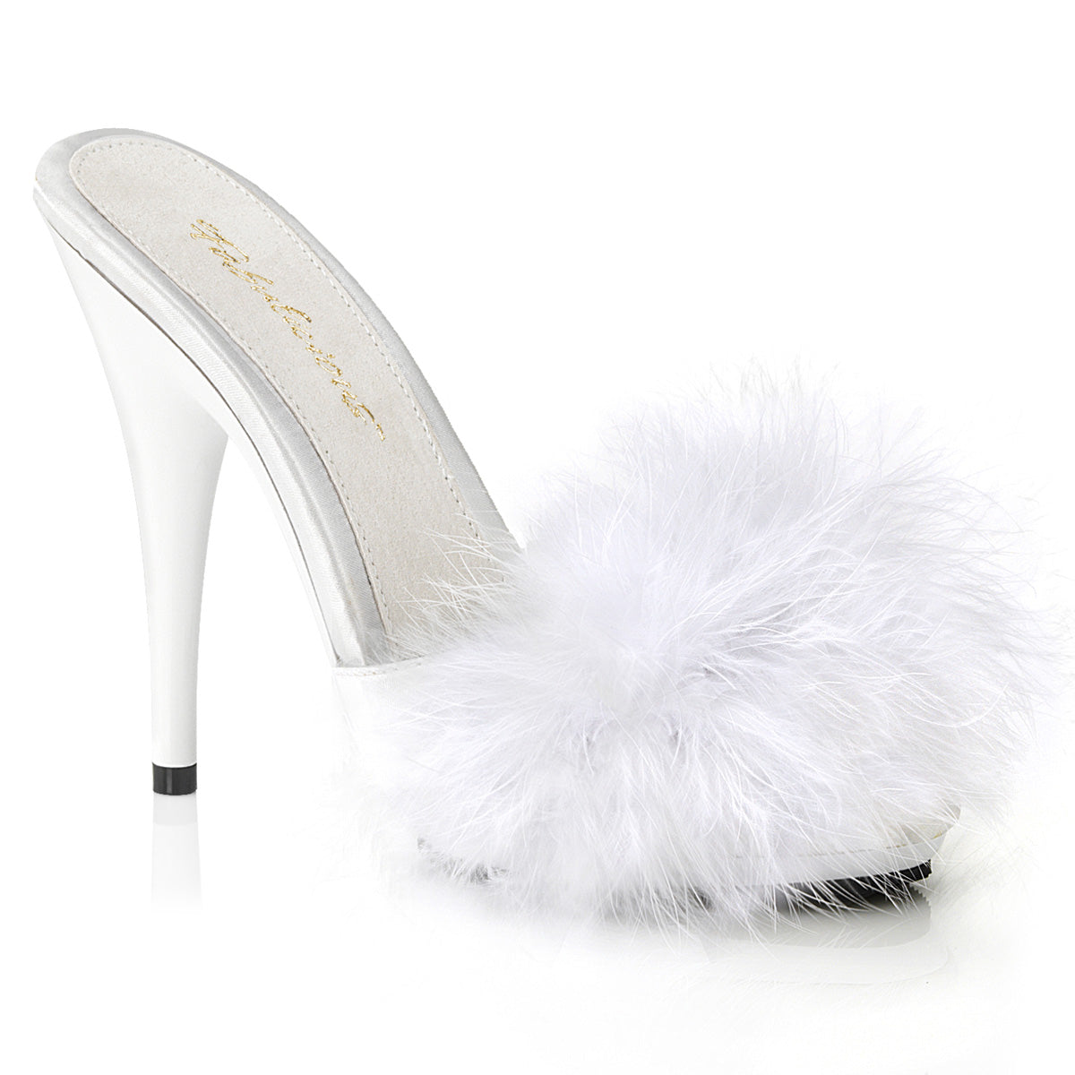 White 5 Inch Bedroom Shoes -  Fabulicious POISE-501F