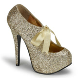 TEE10G Gold Glitter Burlesque Dancing Heels