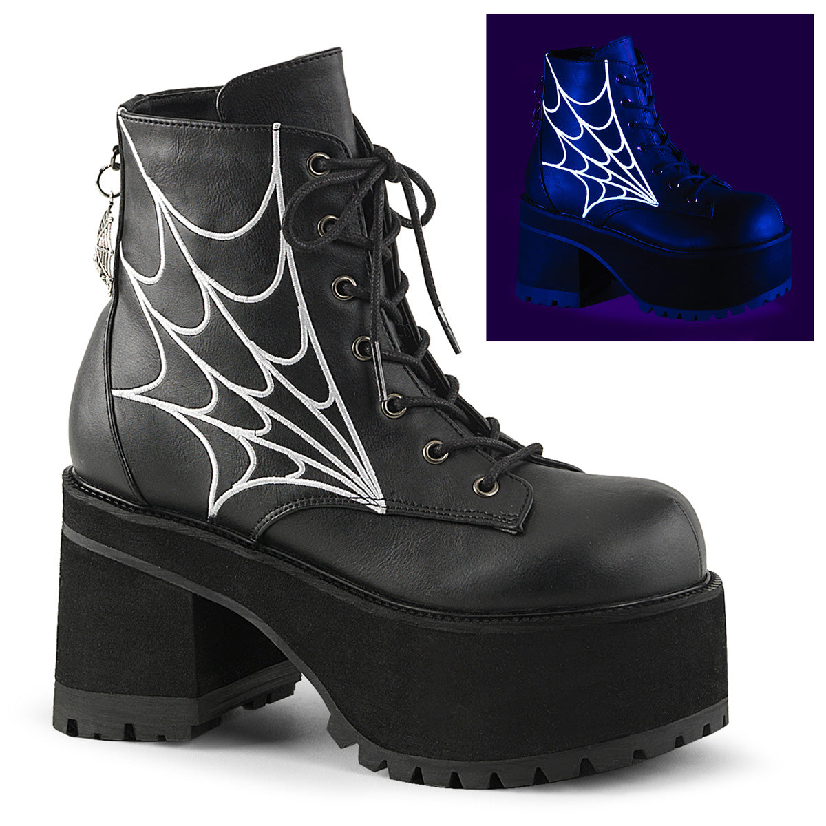 Black 3.8 Inch Alternative Women's Ankle Boots -  Demonia Cult RANGER-105
