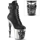 RAPTURE-1020STR-02 PLEASER DEL Tobillo/Midcalf Boots Black Platforms (baile exótico)