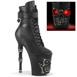 RAPTURE-1020STR-LT PLEASER Toble/Mid-Calf Boots Platforms Silver (Dancing Exotic)