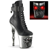 RAPTURE-1020STR-LT PLEASER TOBLE/BOTAS DE MID-E-CALFAPLACIÓN NEGRAS (DANZAMIENTO EXÓTICO)