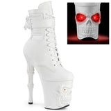 White 8 Inch Lap Dancer Platform Boots -  Pleaser RAPTURE-1020STR-LT