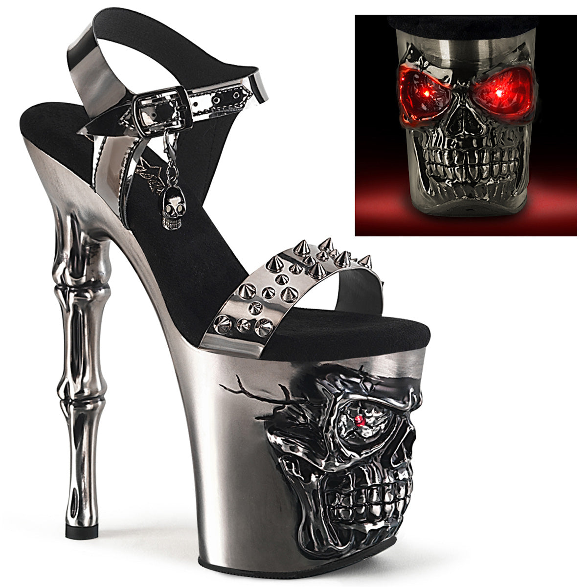 Pewter 8 Inch Erotic High Platform Heels -  Pleaser RAPTURE-812-LT