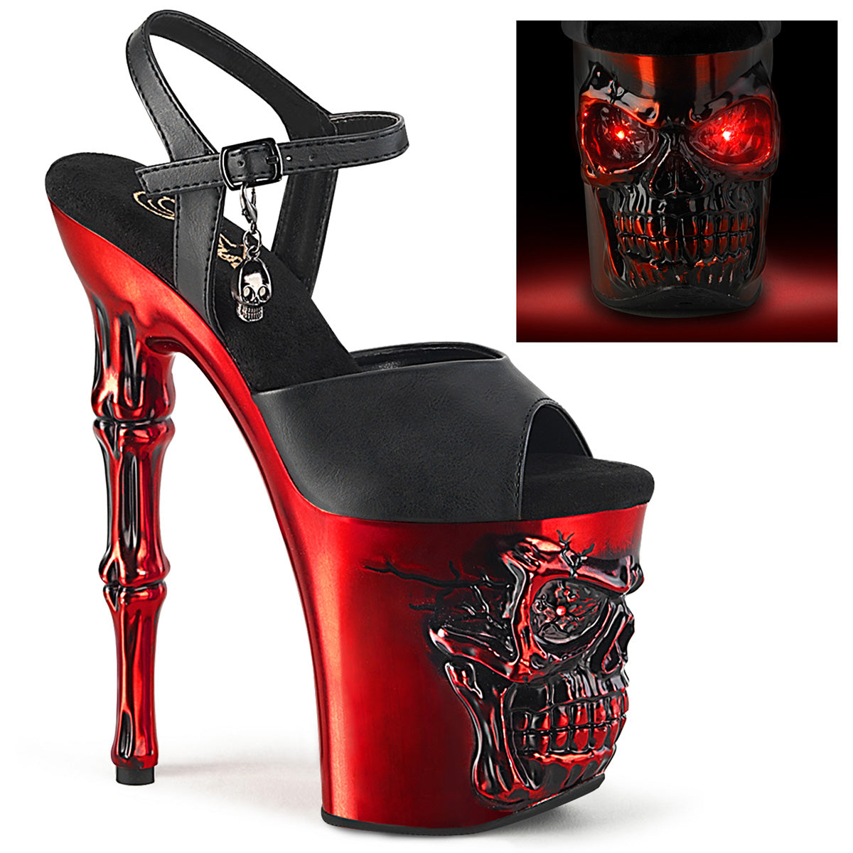 Black 8 Inch Ladies Fetish Platform Heels -  Pleaser RAPTURE-809-LT