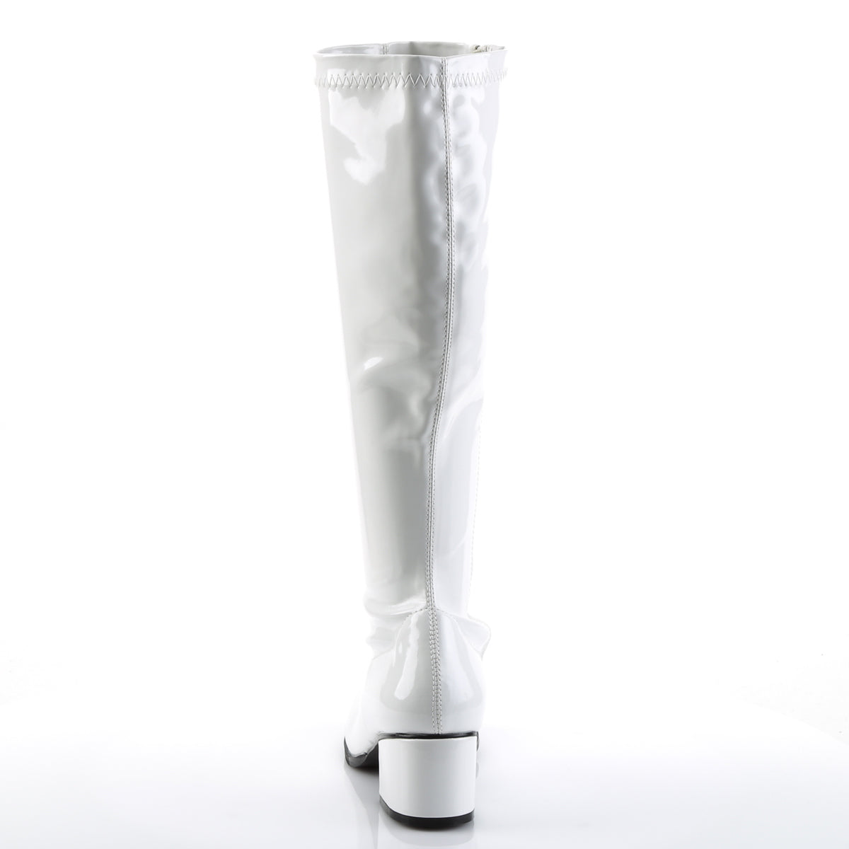 RETRO-300 Pleasers Funtasma 2 Inch Heel White Patent Women's Boots
