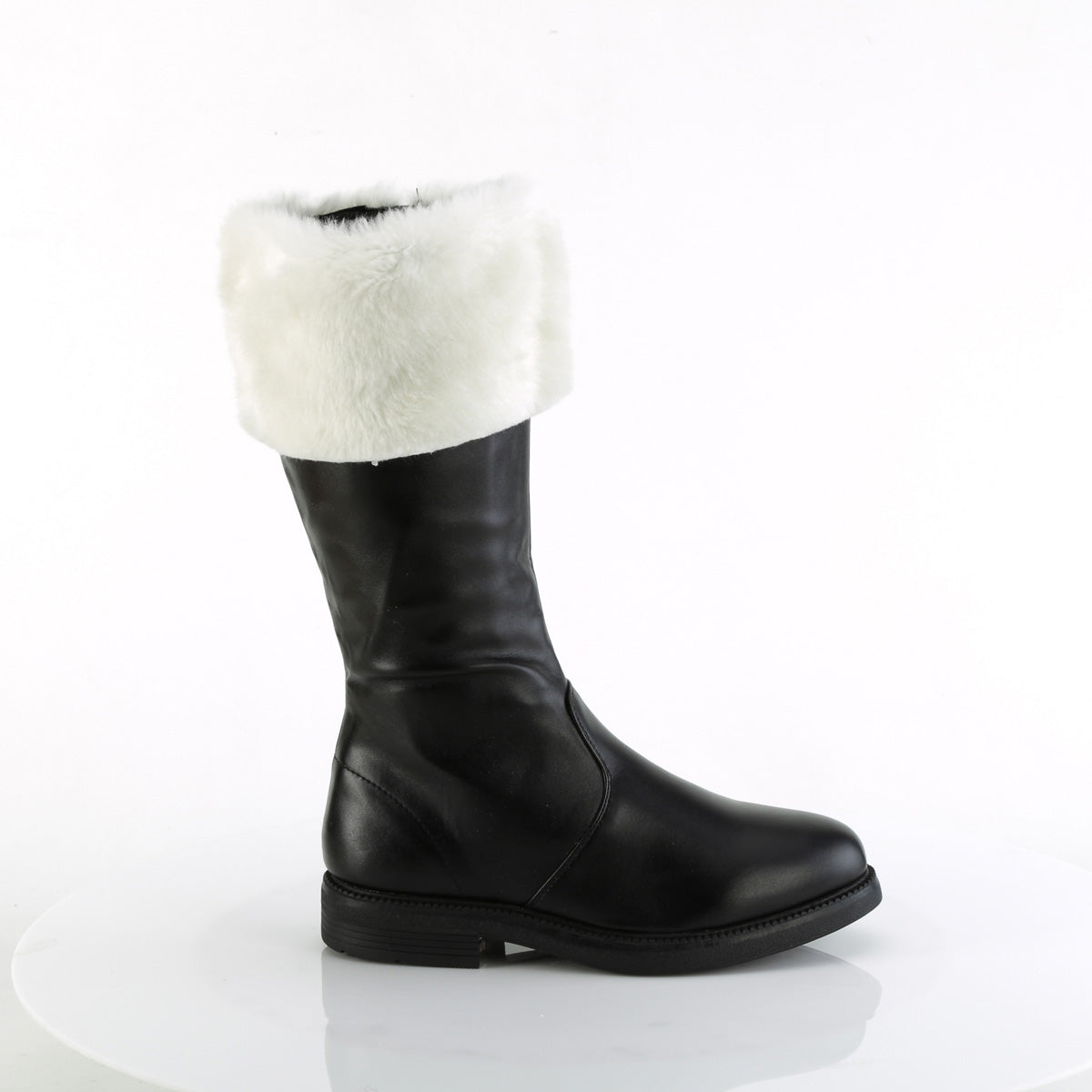 Santa-100 Funtasma Black PU-White Faux Fur Boots para hombres