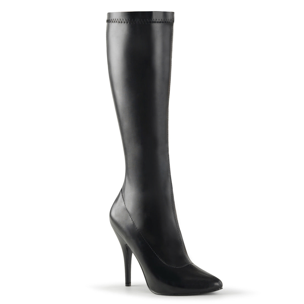 Black Faux Leather 5 Inch Sexy Thigh Boots -  Pleaser SEDUCE-2000