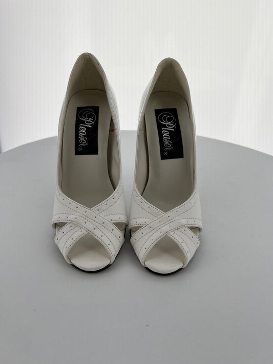 SEDUCE-215 Pleaser White Patent High Heel Alternative Footwear Discontinued Sale Stock