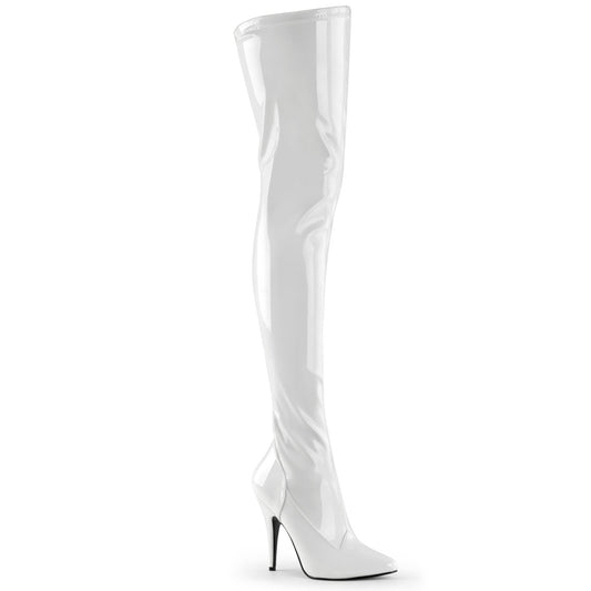 SEDUCE-3000 Pleasers 5 Inch Heel White Patent Fetish Footwear