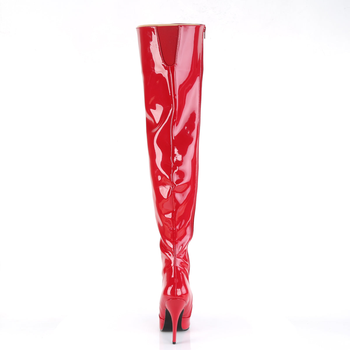 SEDUCE-3010 Pleasers Red Thigh Boots 5" Heel Red Fetish Footwear