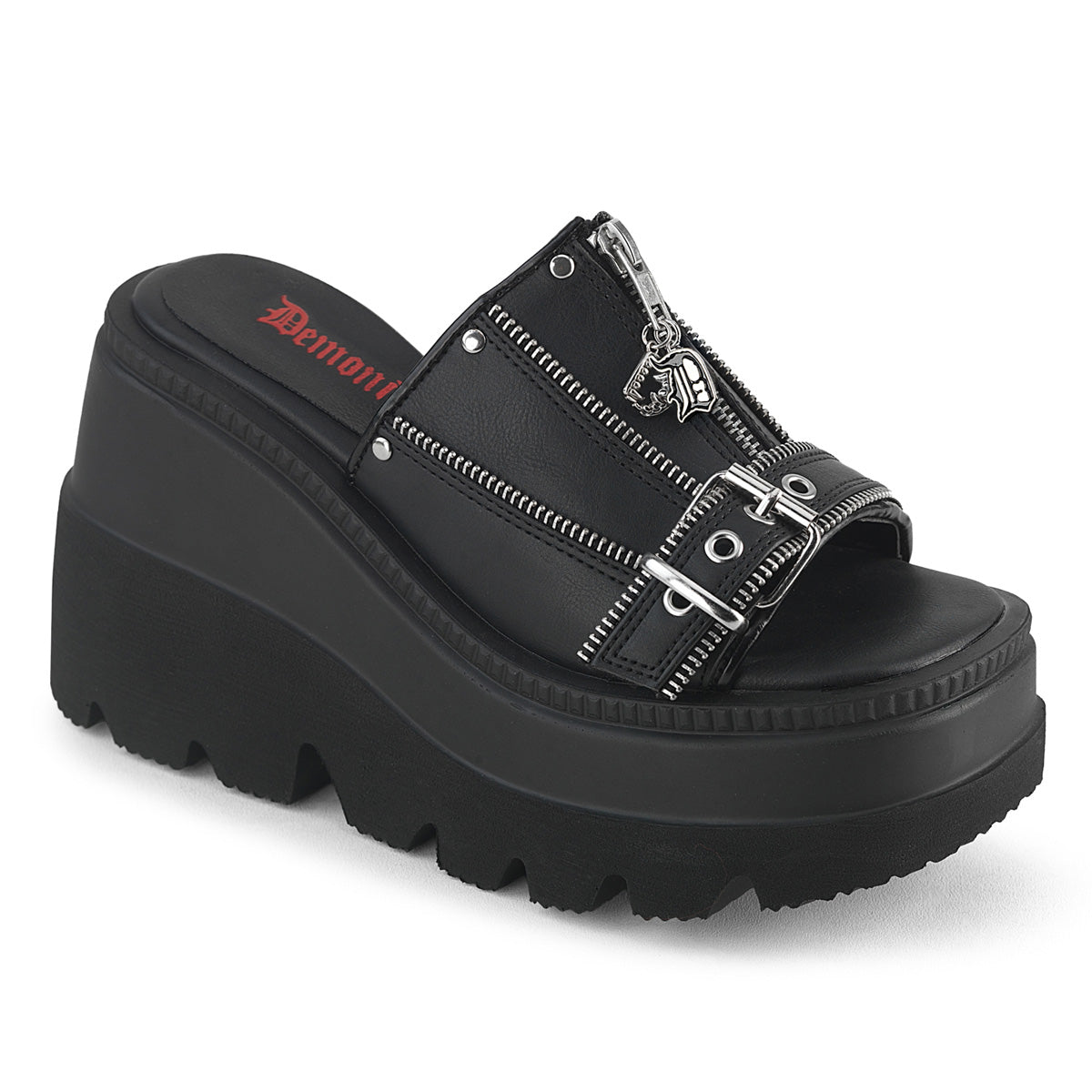 SHAKER-07 Demonia Blk Vegan Leather Alternative Footwear