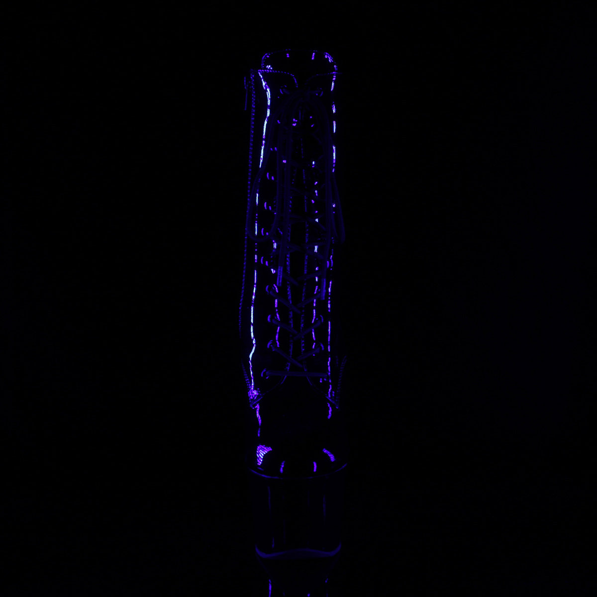 SKY-1020TT 7" Heel Black Patent Hot Pink Pole Dance Ankle Boots