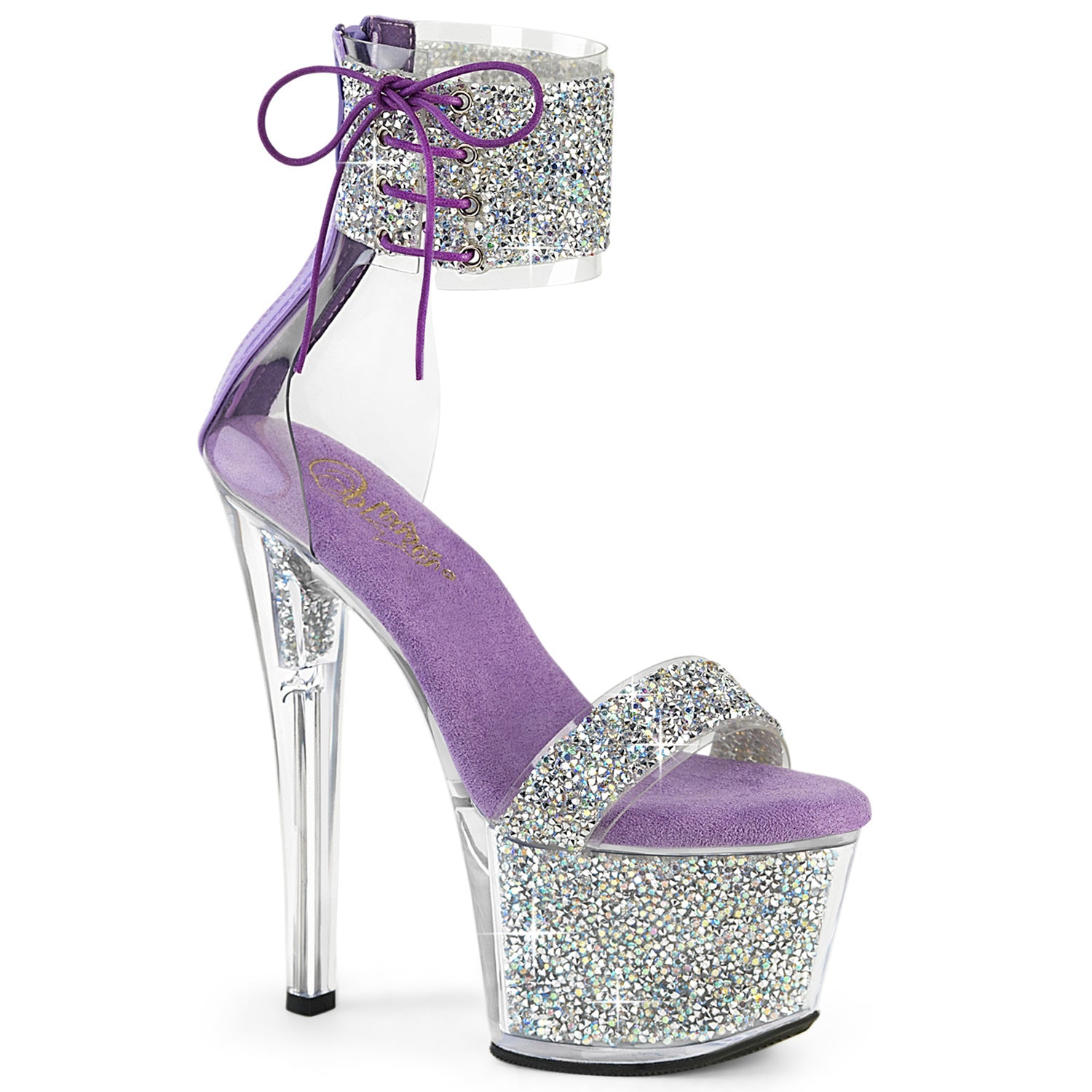 Sky-327rsi Pleaser Sexy Purple Bling Platform Zapatos
