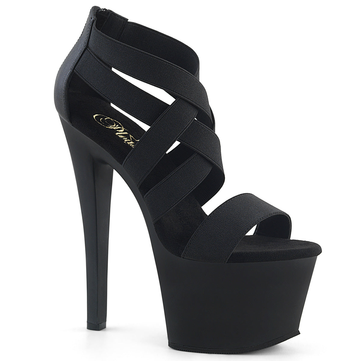 Black 7 Inch Pole Dancer Platform Shoes -  Pleaser SKY-369