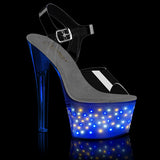 White Glow 7 Inch Lap Dance Platform Shoes -  Pleaser ECHOLITE-708