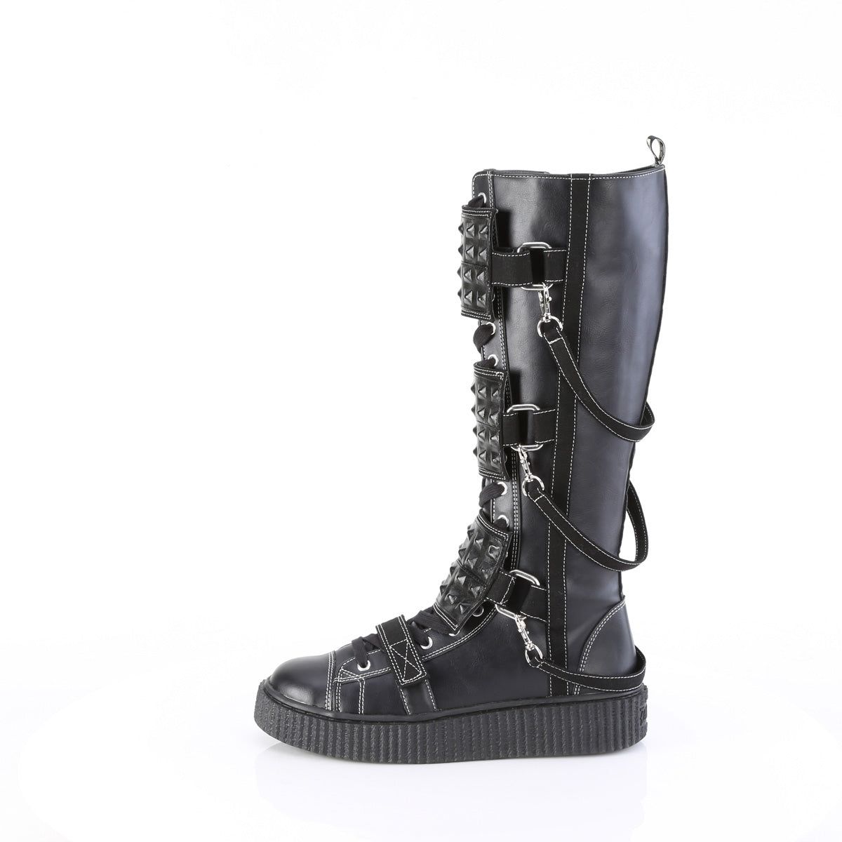 SNEEKER-410 Demonia Blk Vegan Leather-Canvas Alternative Footwear