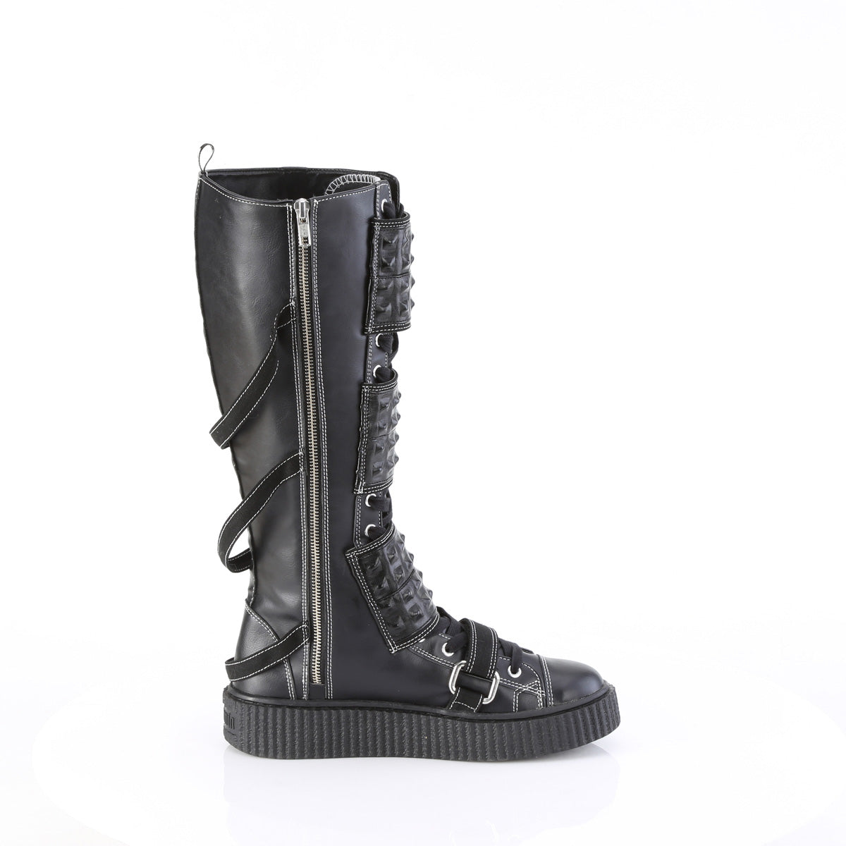 SNEEKER-410 Demonia Blk Vegan Leather-Canvas Alternative Footwear