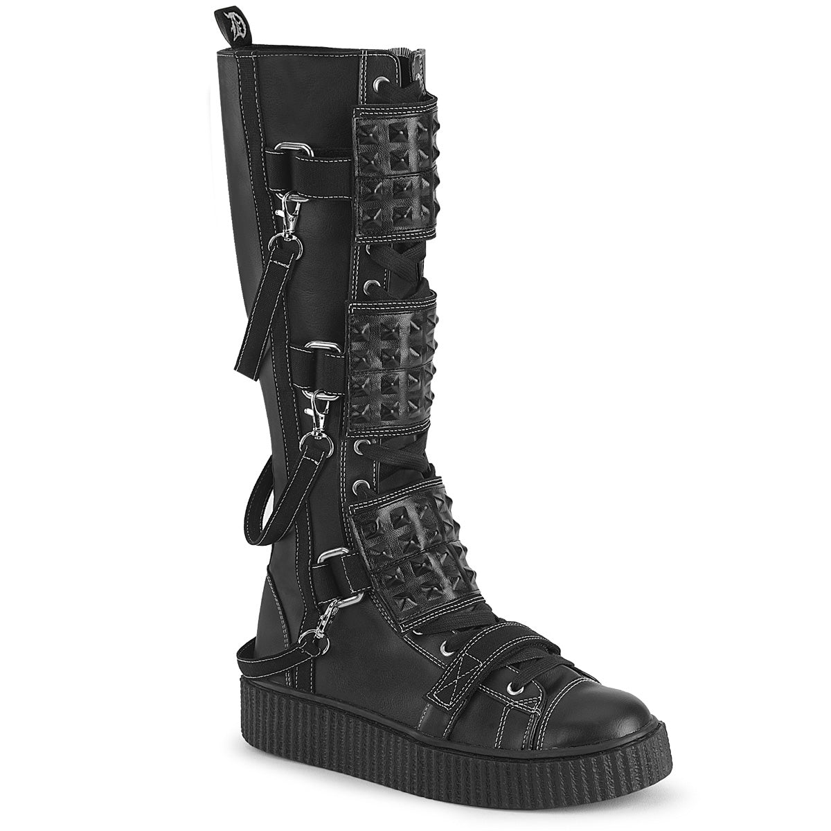 SNEEKER-410 Demonia Blk Vegan Leather-Canvas Alternative Footwear