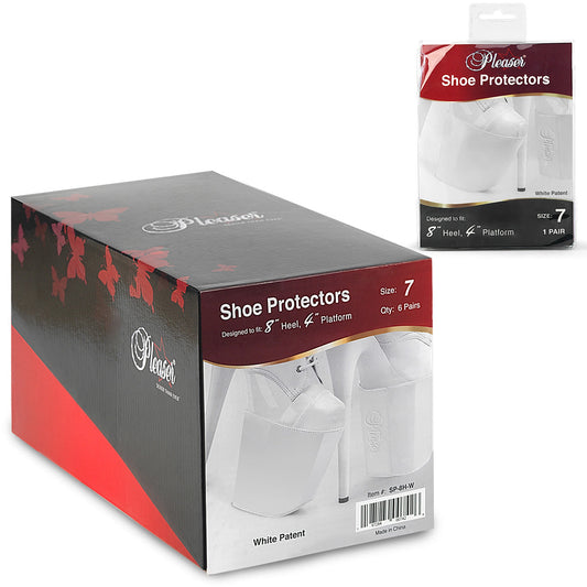 SP-8H-W Pleaser White Shoe Platform Protectors with Hook & Loop Fastner (1 pair)