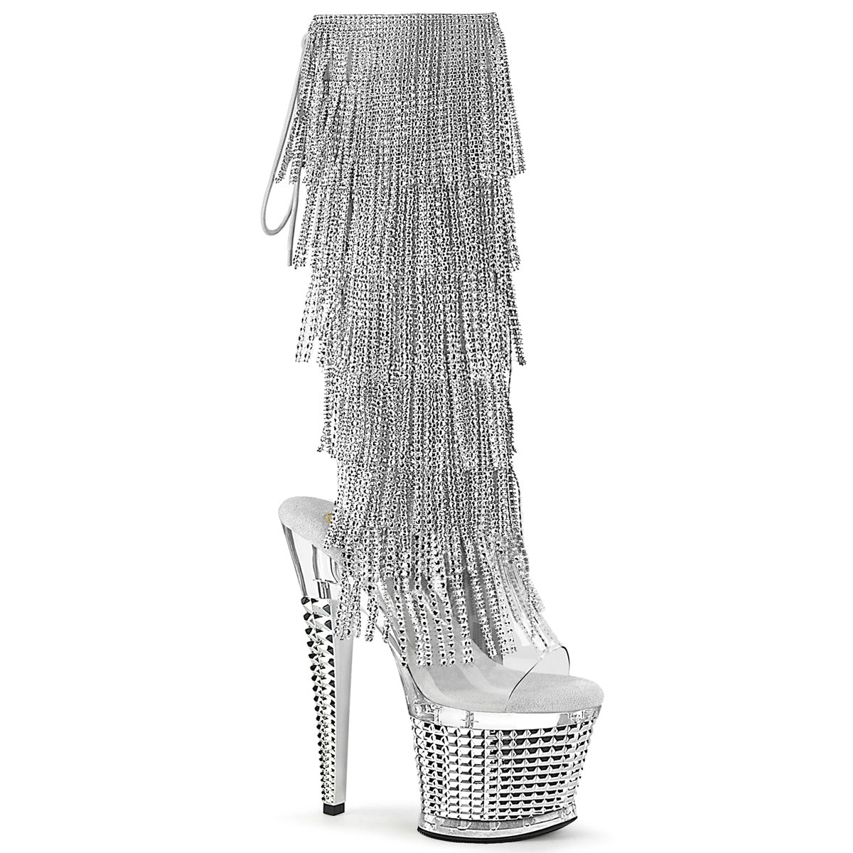 Clear 7 Inch Exotic Dancing Knee High Boots -  Pleaser SPECTATOR-2017RSF