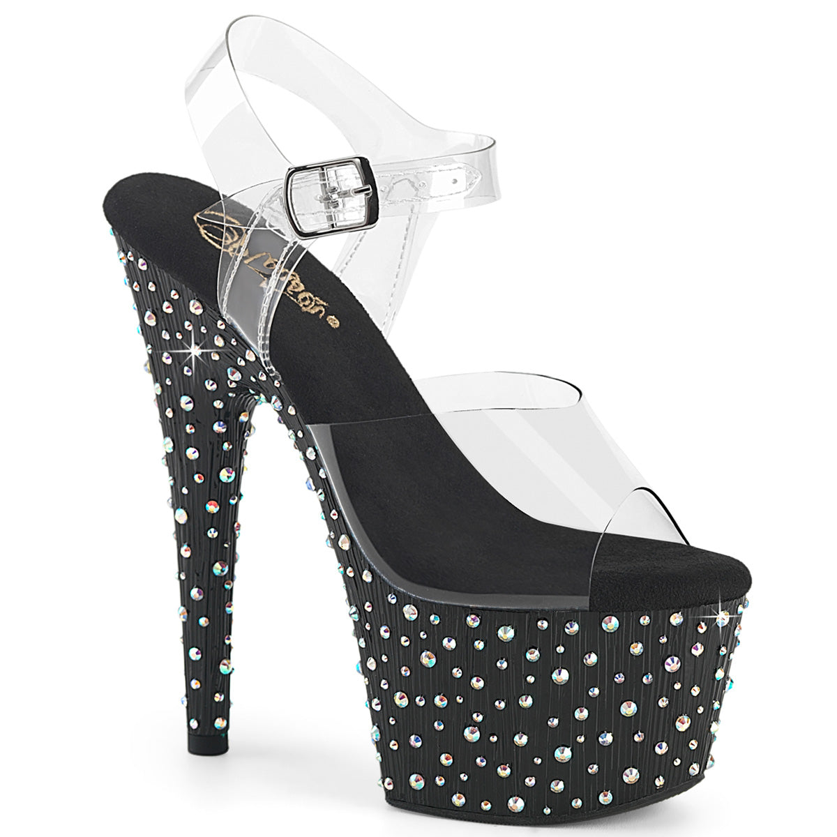 Silver Multi Glitter 7 Inch Pole Dancer Platform Shoes -  Pleaser STARDANCE-708