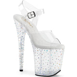 Clear Bling 8 Inch Exotic Dancing Platform Shoes -  Pleaser STARDANCE-808