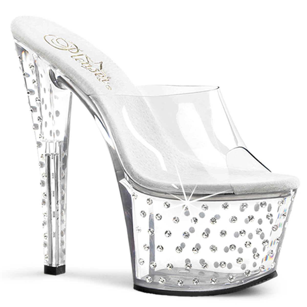 Clear 7 Inch Fetish Pole Platform Shoes -  Pleaser STARDUST-701