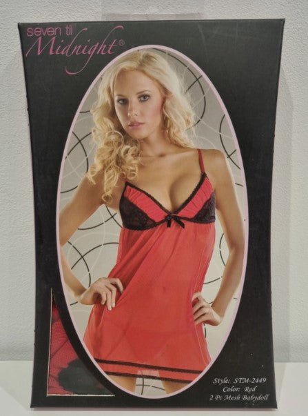 STM2449 - Red and Black Chemise Seven Till Midnight