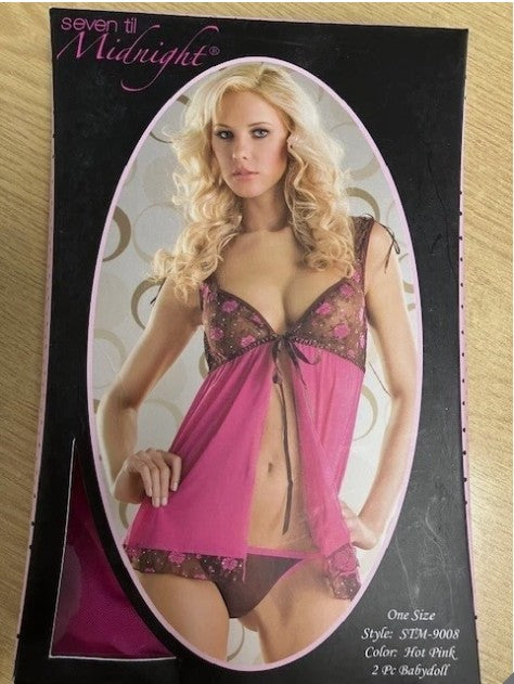 STM9008 Hot Pink Babydoll Lingerie Set