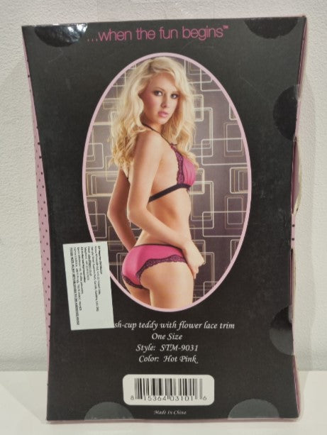 STM9031 Hot Pink Lingerie Teddy Set