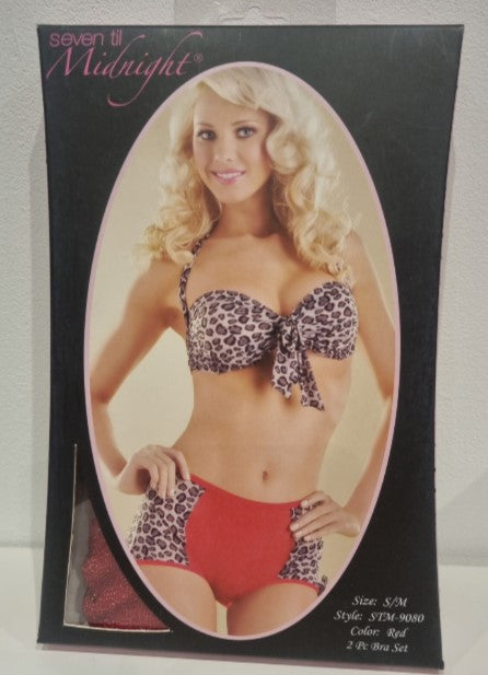 STM9080 Pin Up Glamour Model High Waist Shorts Lingerie Set