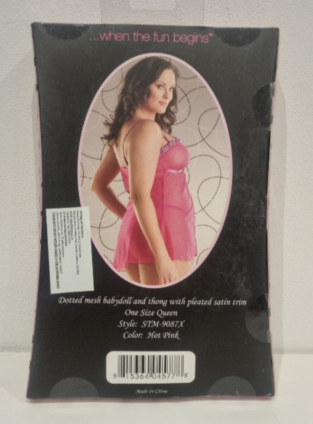 STM9087X Hot Pink Seven Til Midnight Babydoll Lingerie