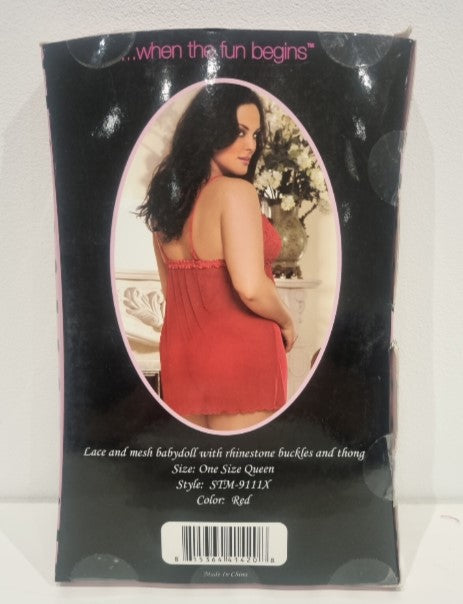 STM9111X Red Lingerie Babydoll Set