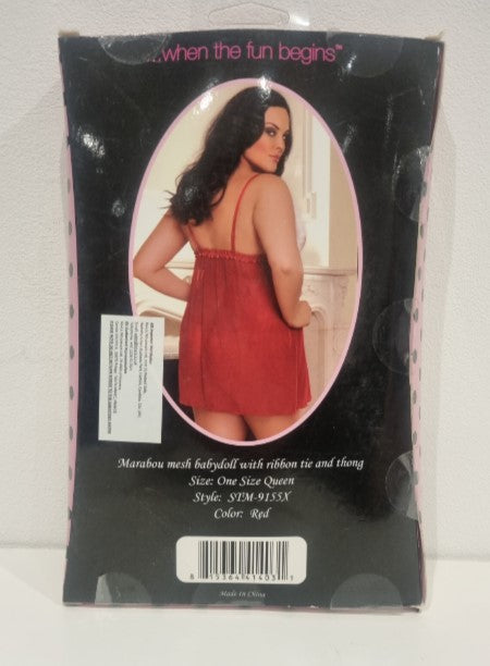 STM9155X Red Sexy Christmas Babydoll Lingerie Set