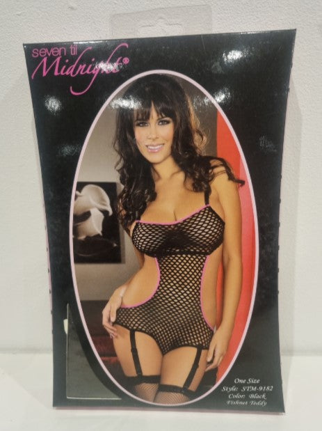 STM9182 Black Net Lingerie Set