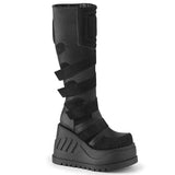 Black  Alternative Knee High Boots -  Demonia Cult STOMP-228