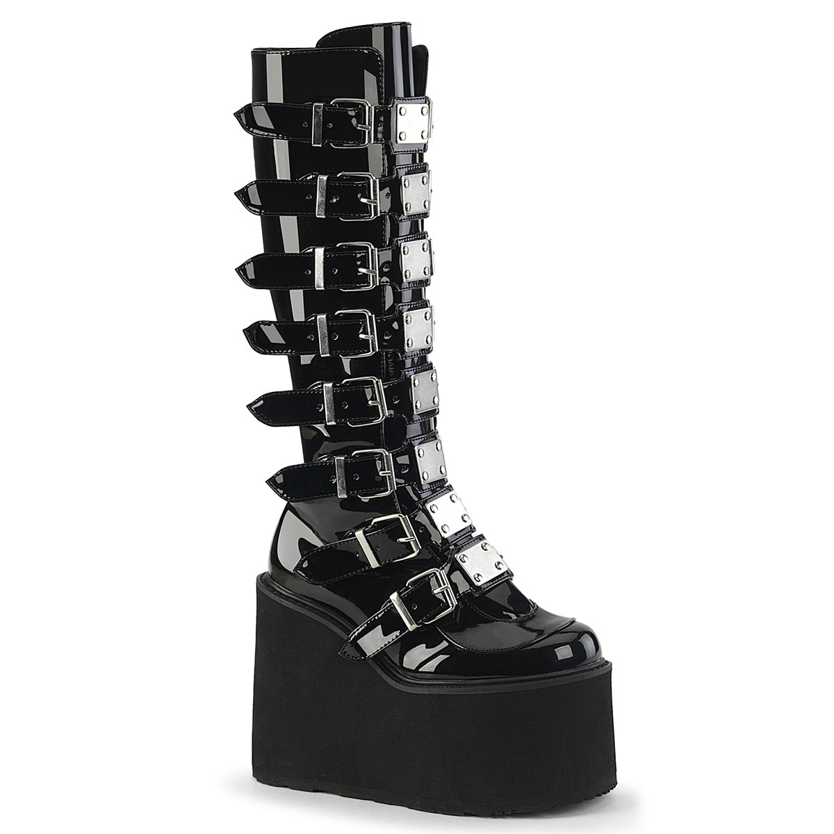 White  Alternative Knee High Boots -  Demonia Cult SWING-815