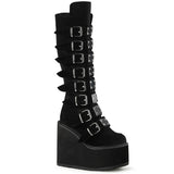White  Alternative Knee High Boots -  Demonia Cult SWING-815