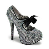 Iridescent Rhinestones 5.8 Inch Hidden Platform Shoes -  Bordello TEEZE-04R
