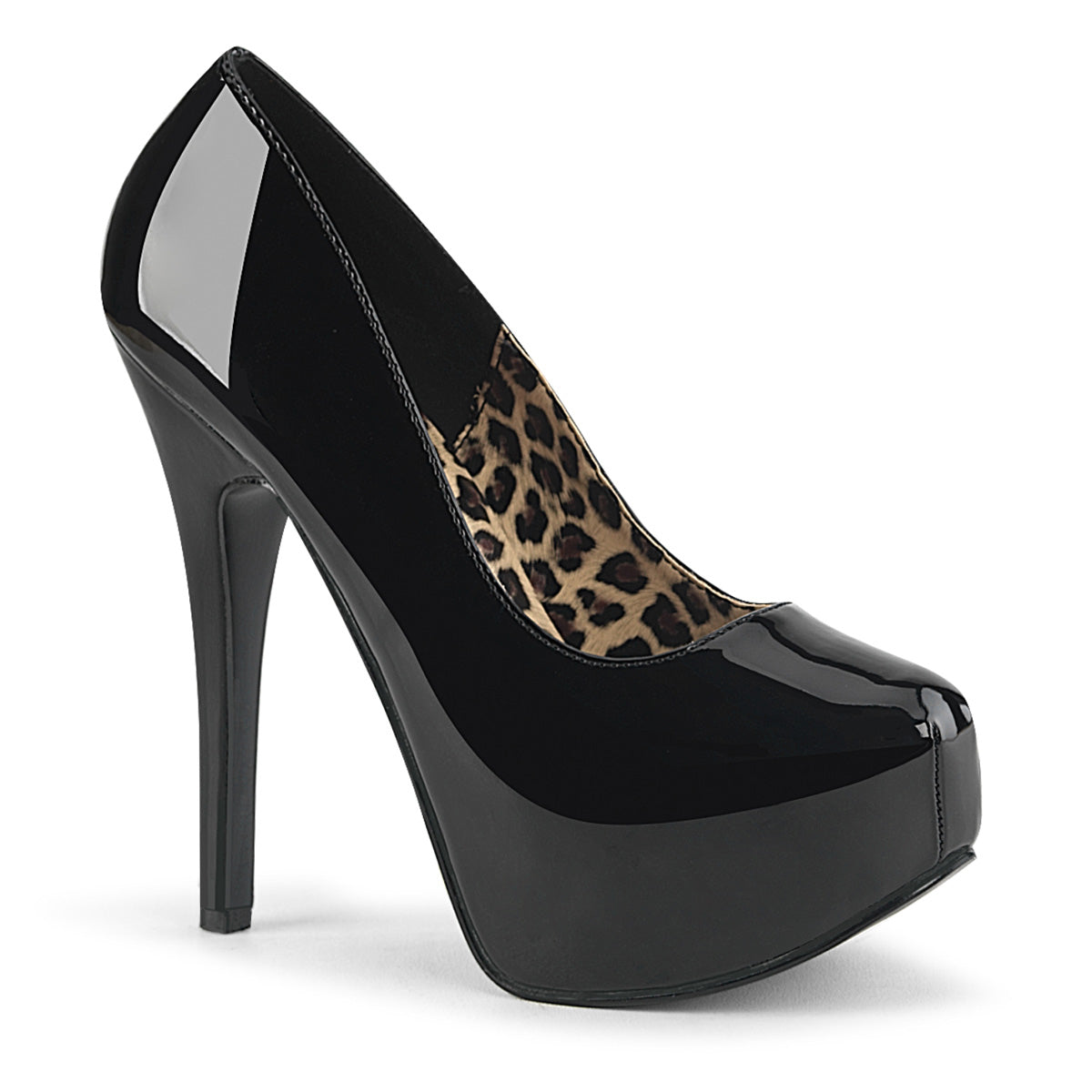 Black 5.8 Inch Hidden Platform Shoes -  Bordello TEEZE-06