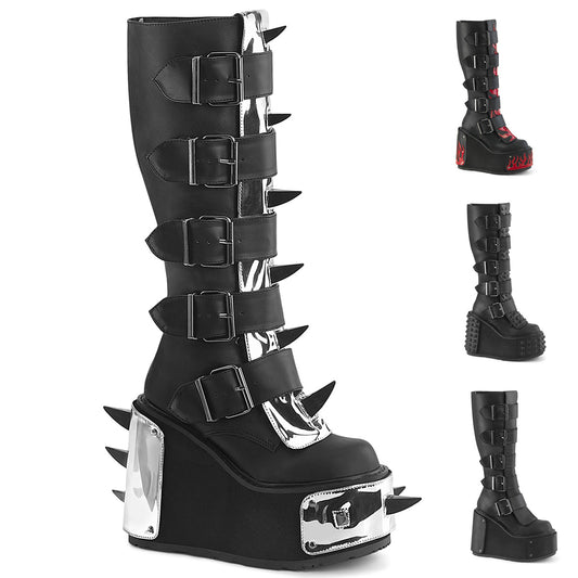 TRANSFORMER-800 Demonia Vegan Alternative Footwear Knee High Boots