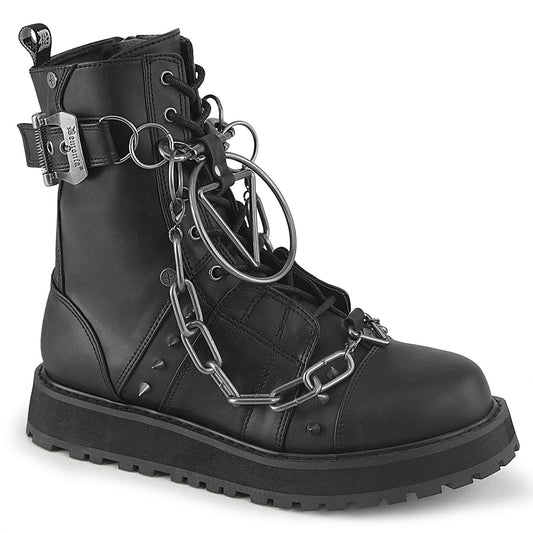 VALOR-204 Demonia Blk Vegan Leather Alternative Footwear