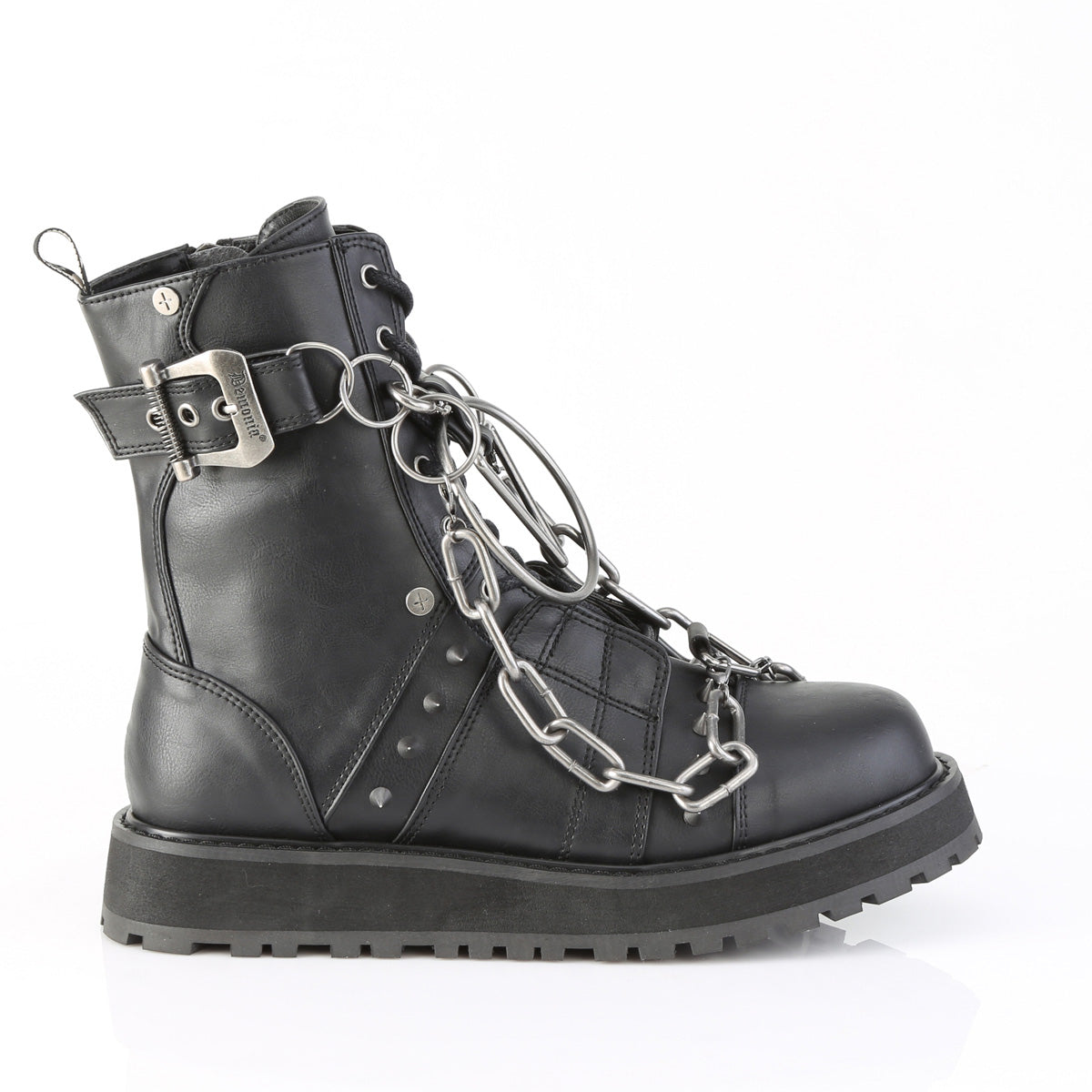 VALOR-204 Demonia Blk Vegan Leather Alternative Footwear